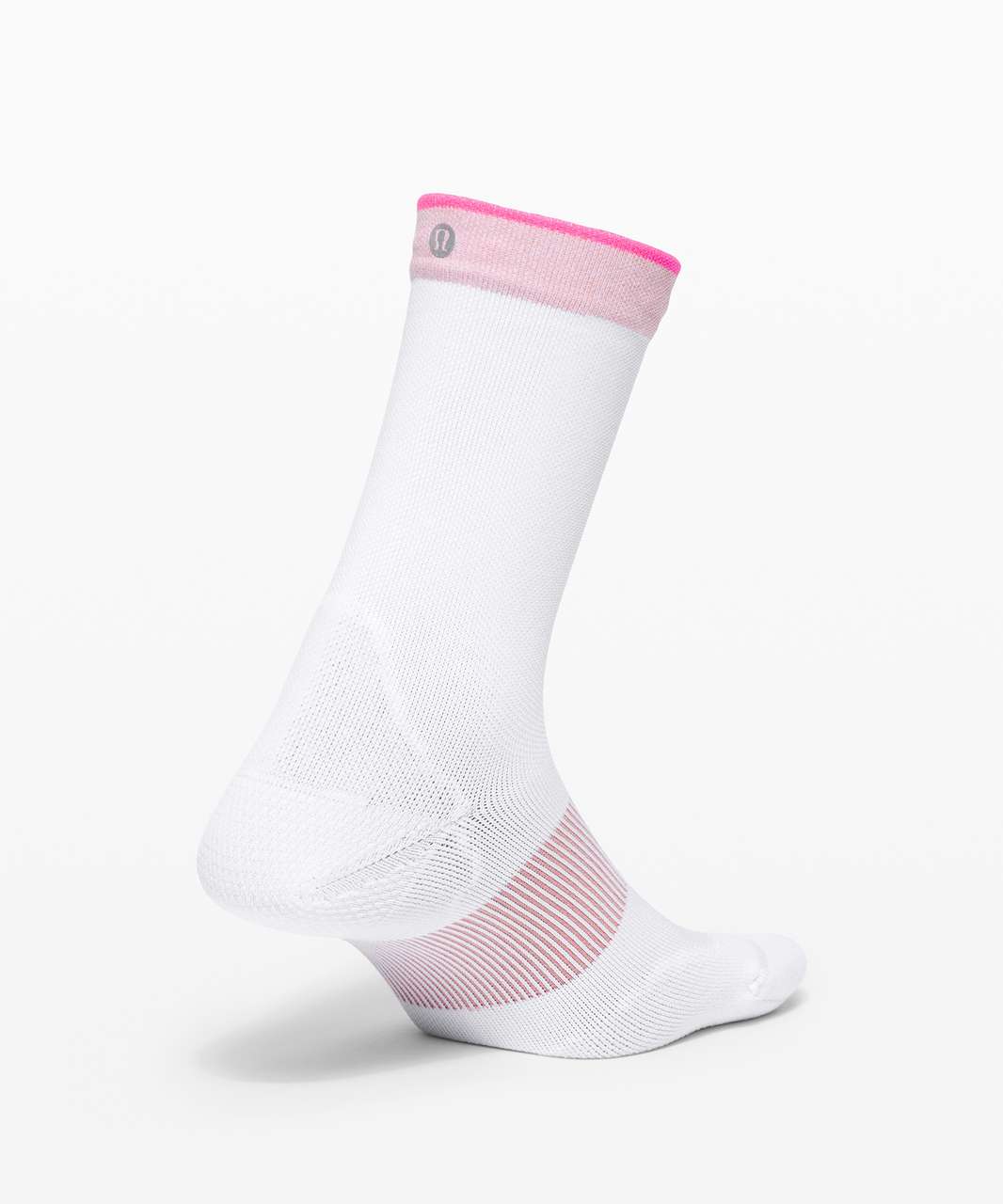 Lululemon Power Stride Crew Sock *Stripe - White / Pink Pastel