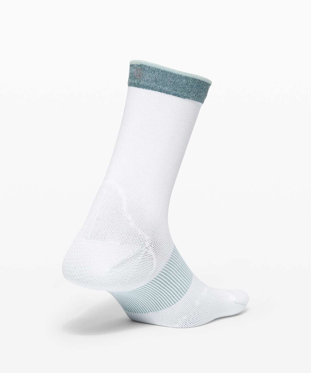 Lululemon Power Stride Crew Sock *Stripe - White / Hazy Jade