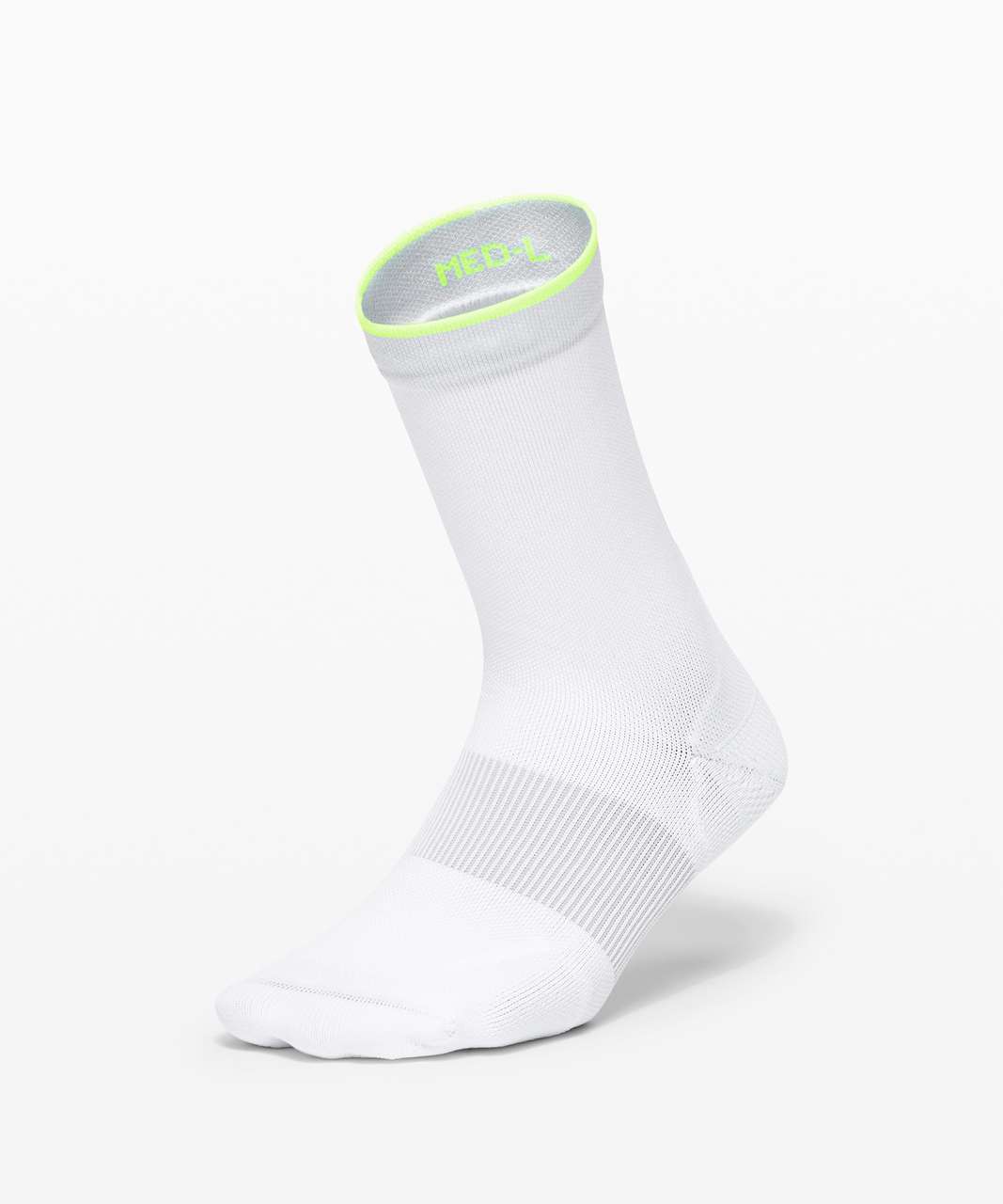 Lululemon Power Stride Crew Sock *Stripe - White / Highlight Yellow