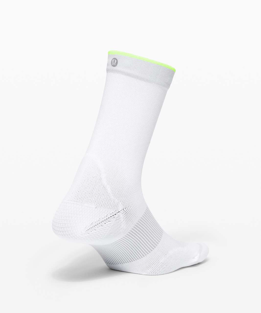 Lululemon Power Stride Crew Sock *Stripe - White / Highlight Yellow