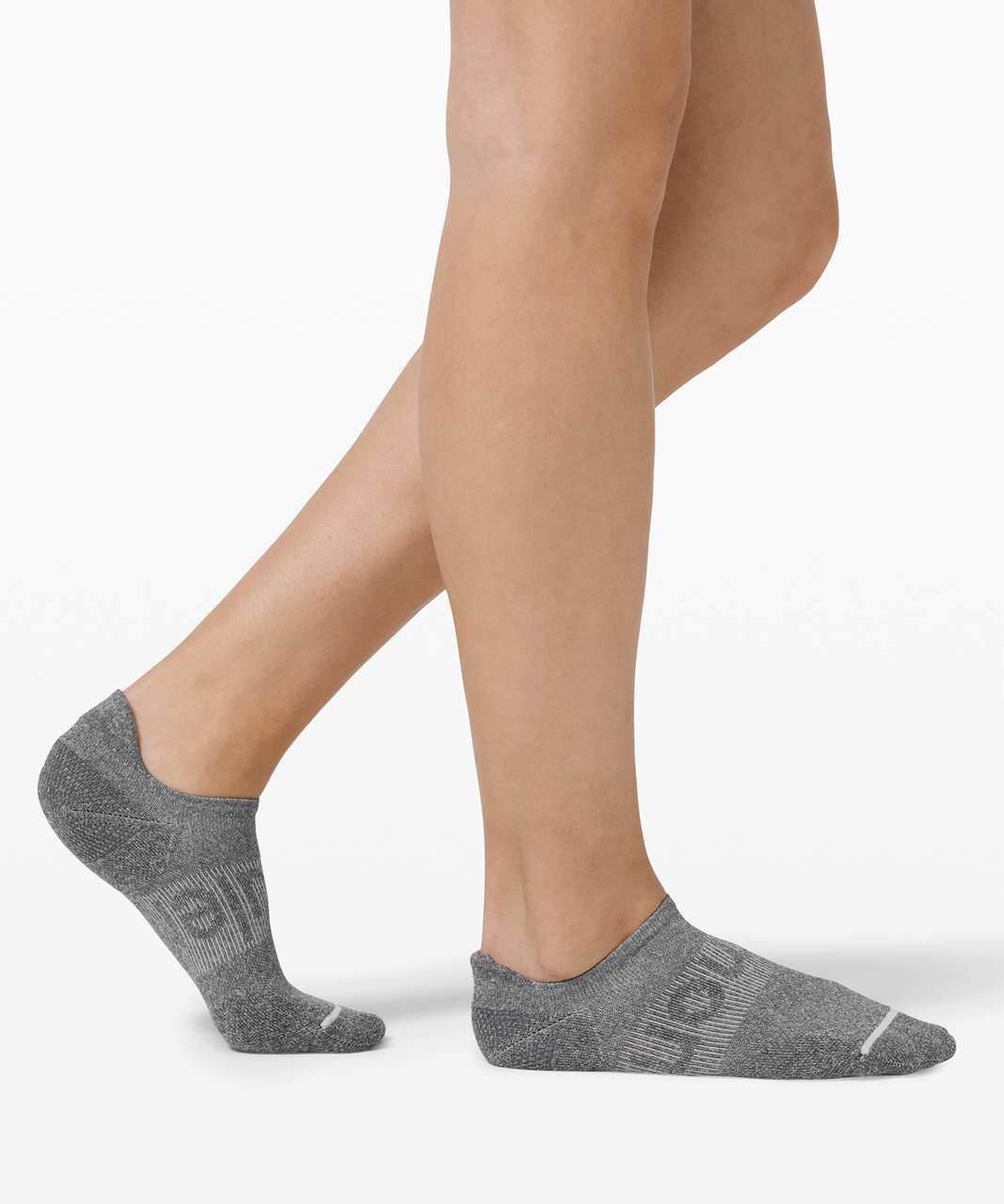 Lululemon Power Stride Tab Sock *Wordmark - Heathered Graphite Grey