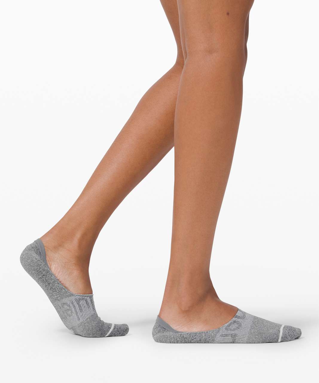 Lululemon Daily Stride No Show Sock *Wordmark - Heathered Graphite Grey