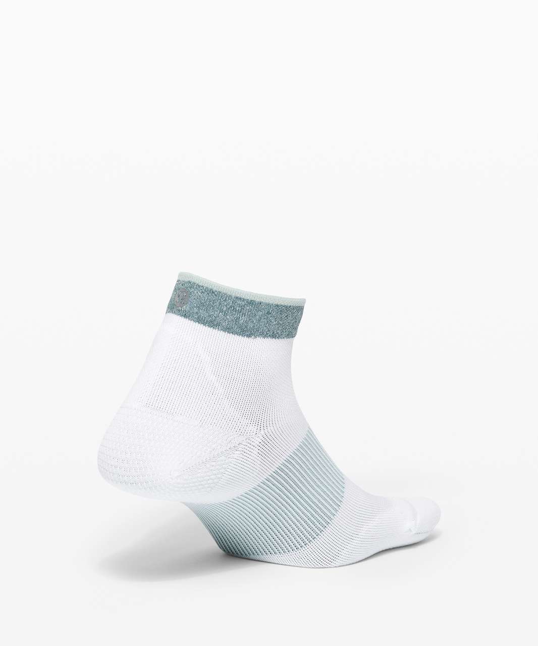 Lululemon Power Stride Ankle Sock *Stripe - White / Hazy Jade