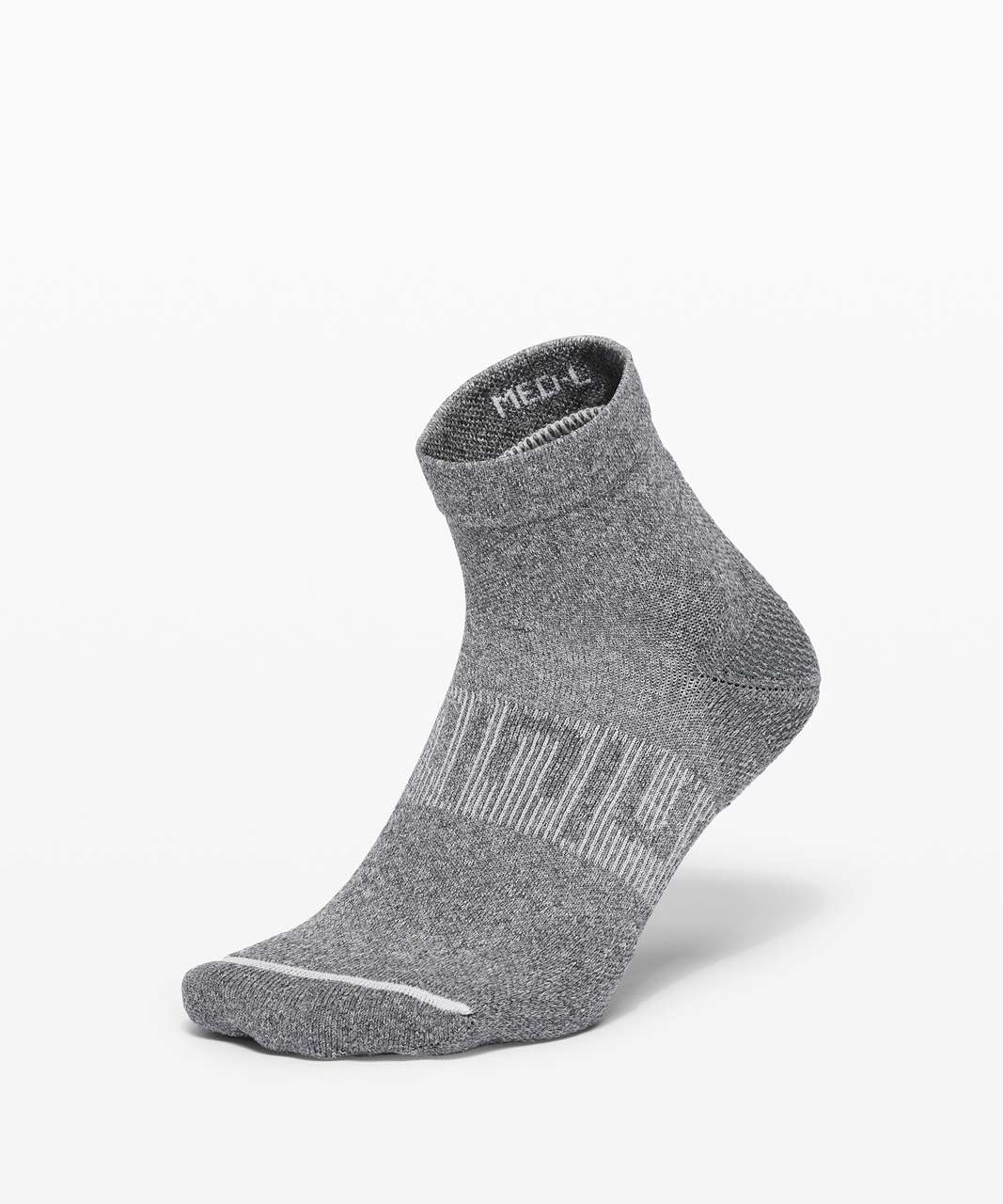 Lululemon Power Stride Ankle Sock *Wordmark - Heathered Graphite Grey