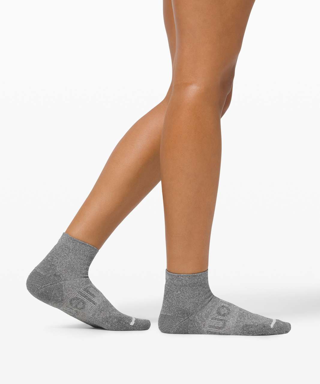 Lululemon Power Stride Ankle Sock *Wordmark - Heathered Graphite Grey