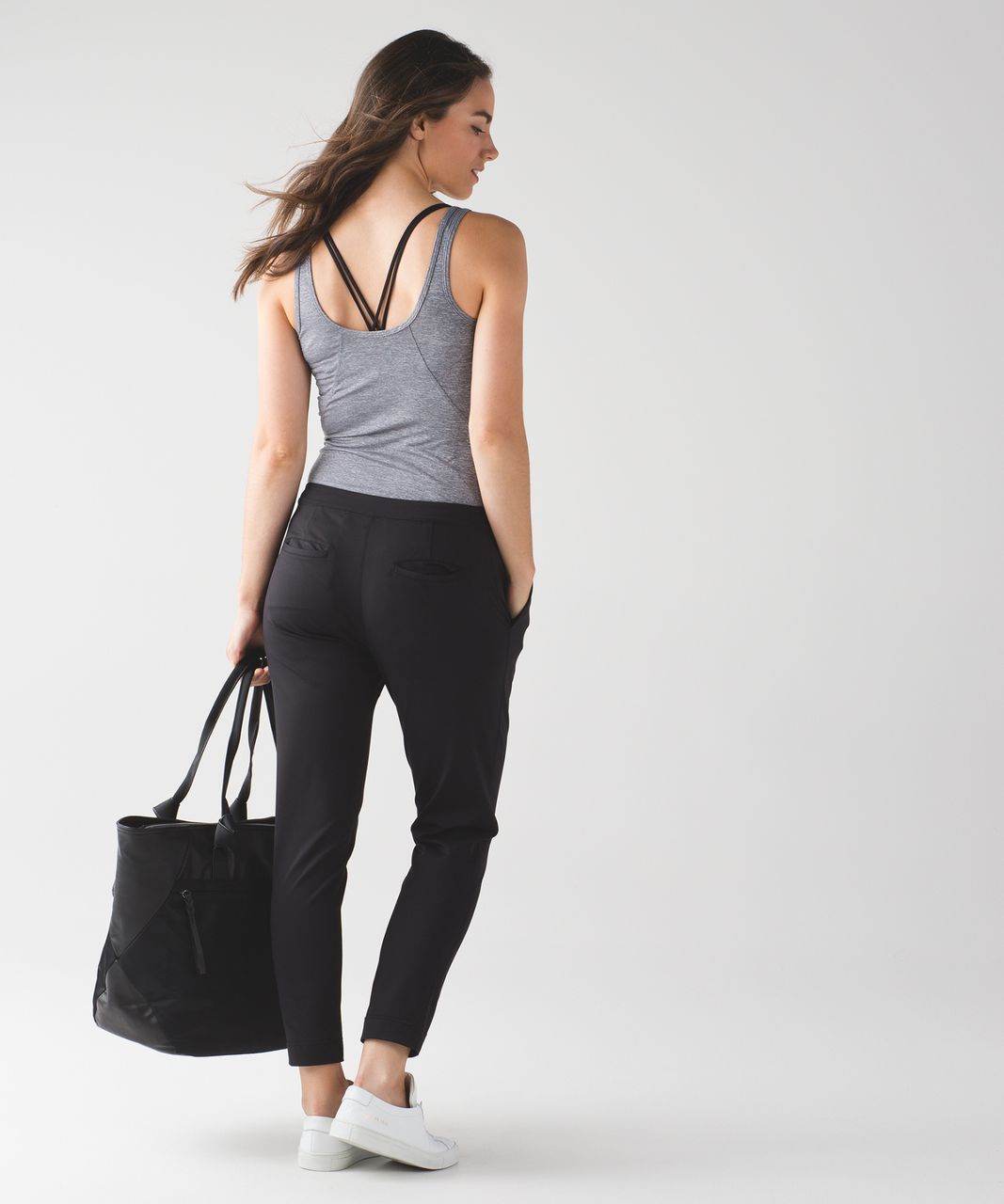 new lululemon back at it again tank *super soft luxtreme* heathered slate  sz 8