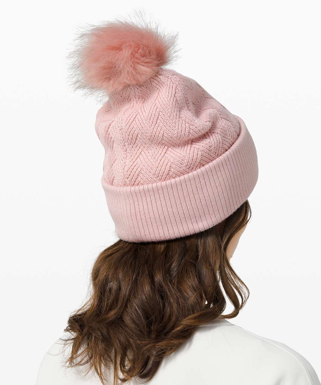 Lululemon Sherpa Weave Pom Beanie - lulu fanatics Porcelain - Pink