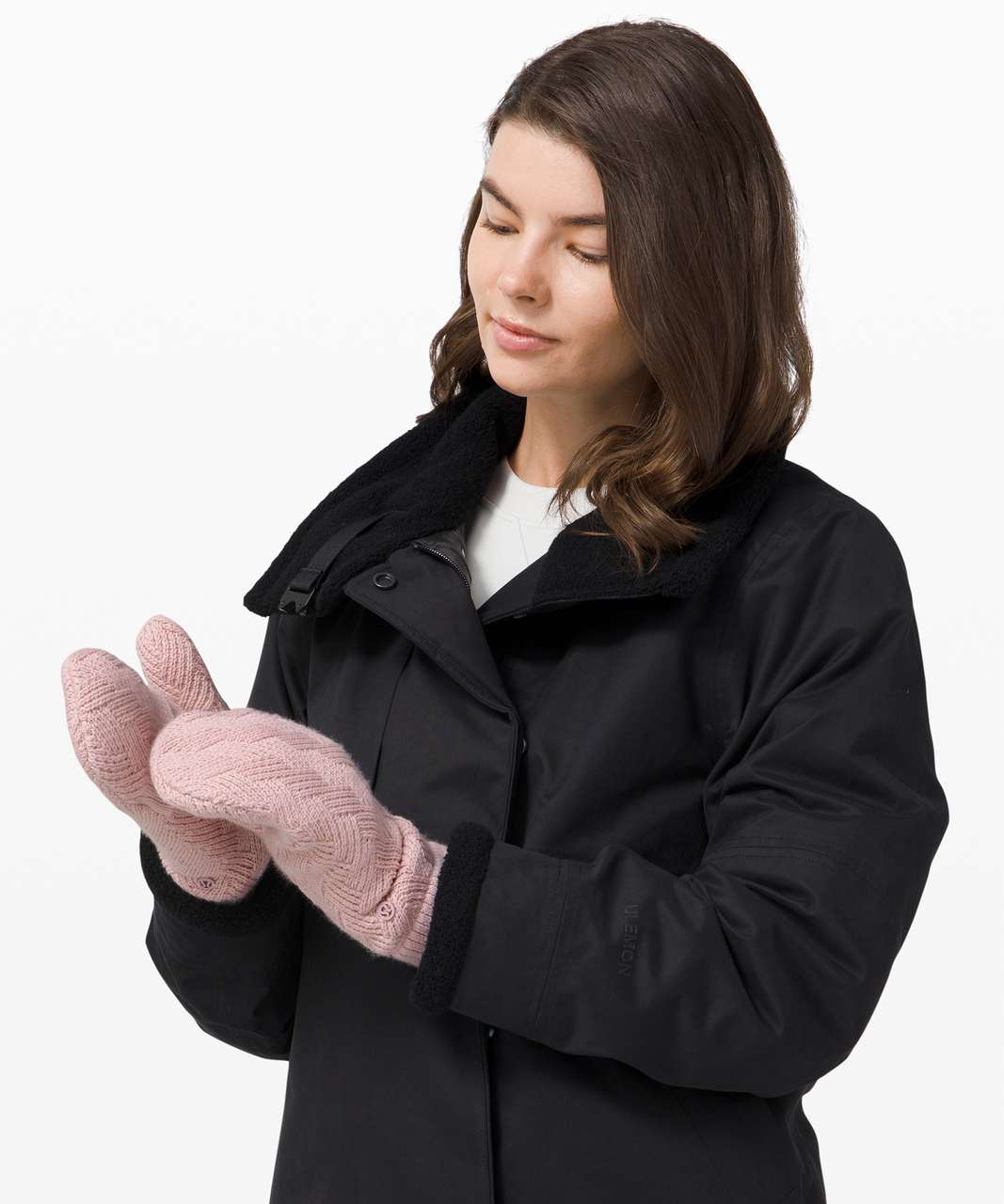 Lululemon Sherpa Weave Mitten - Porcelain Pink