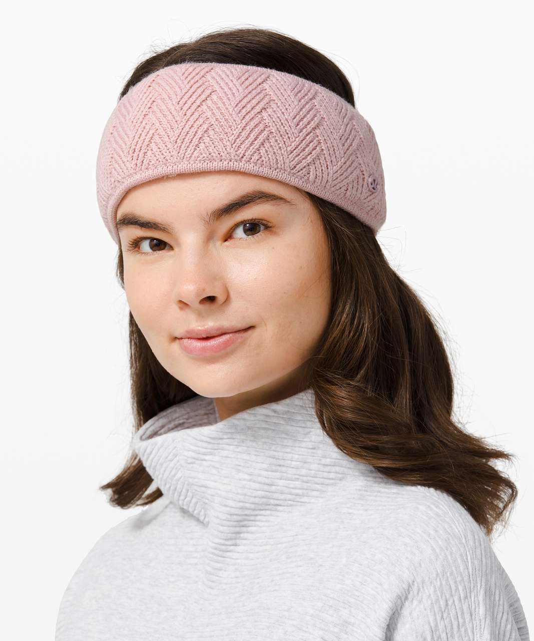 Lululemon Womens Textured Fleece-Lined Knit Ear Warmer - Cassis / Black /  Dark Heather Grey / Black - lulu fanatics