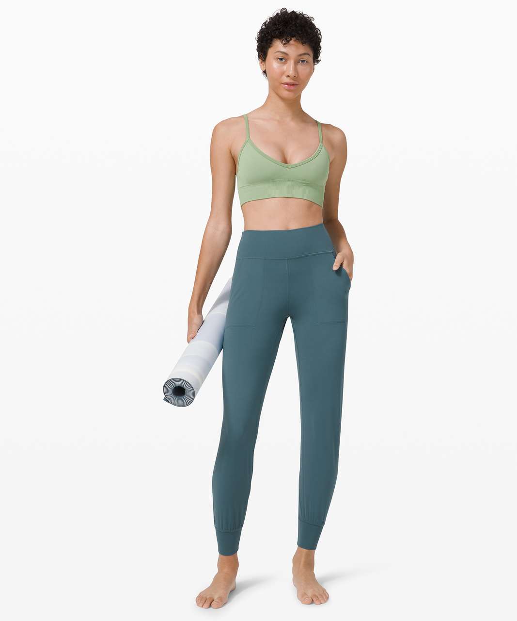 Lululemon Align Super-High-Rise Ribbed-Waist Jogger - Tidewater Teal - lulu  fanatics