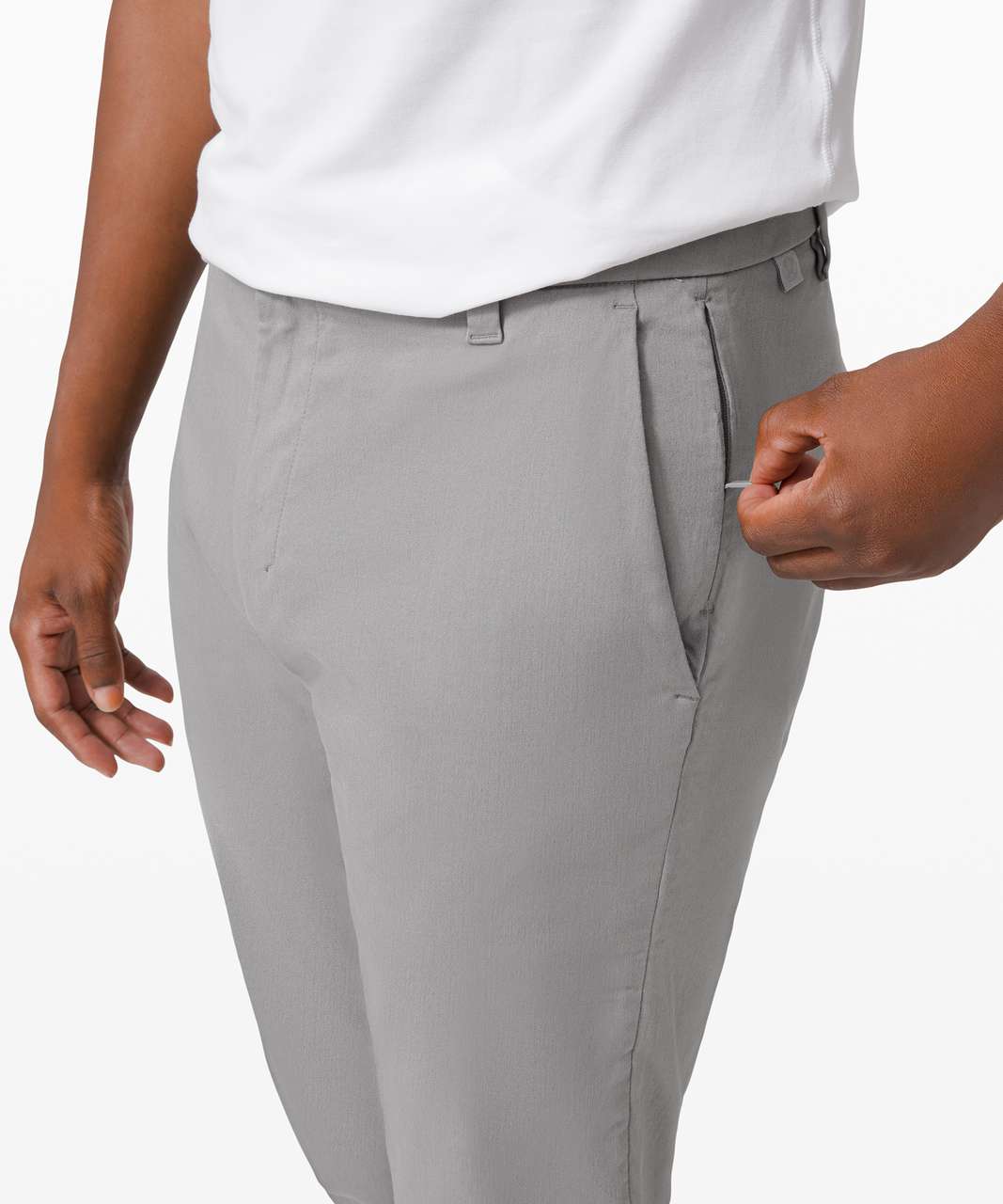 Lululemon Commission Pant Classic *Oxford 34 - Gull Grey / White