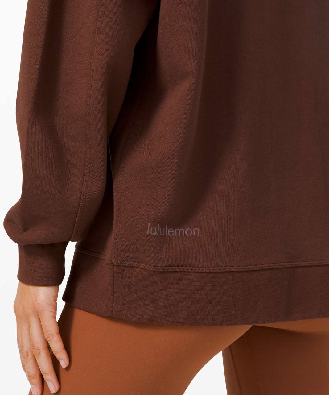 Brown earth perfectly oversized crew hemmed by lulu. Heritage