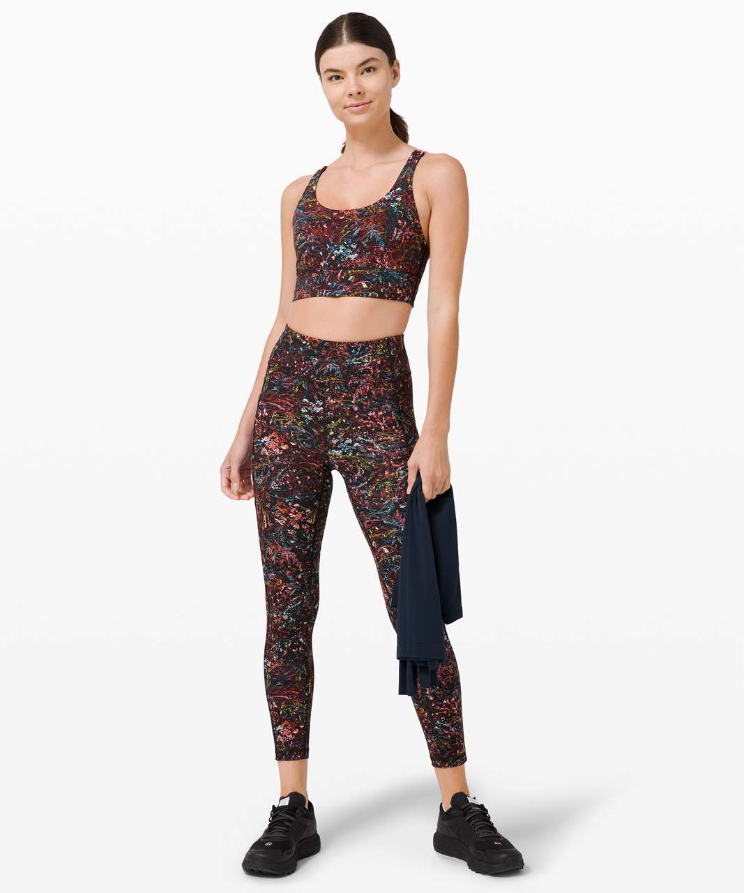 Lululemon Energy Bra Long Line Foliage Overlay Multi Floral