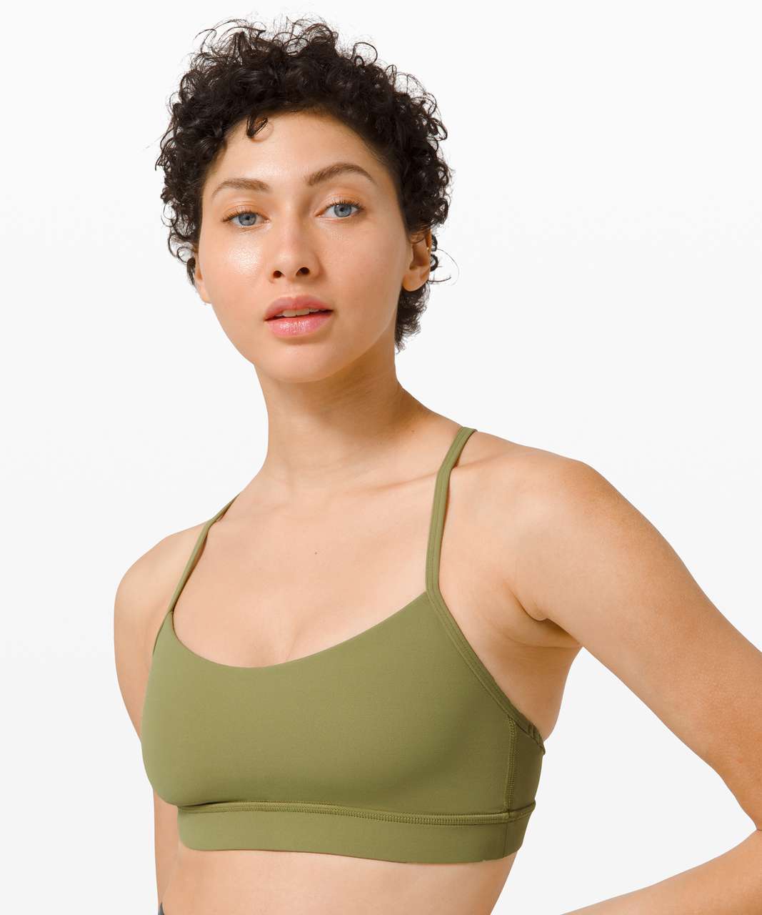 lululemon Nulu Front-Gather Yoga Bra B/C Cup Bronze Green/ 12