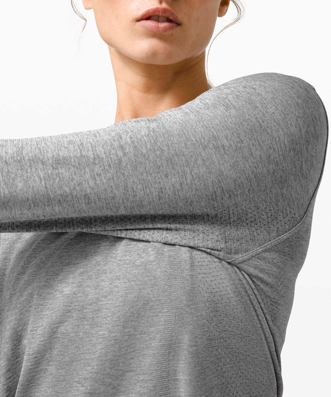 Lululemon Swiftly Breathe Long Sleeve - Slate / White