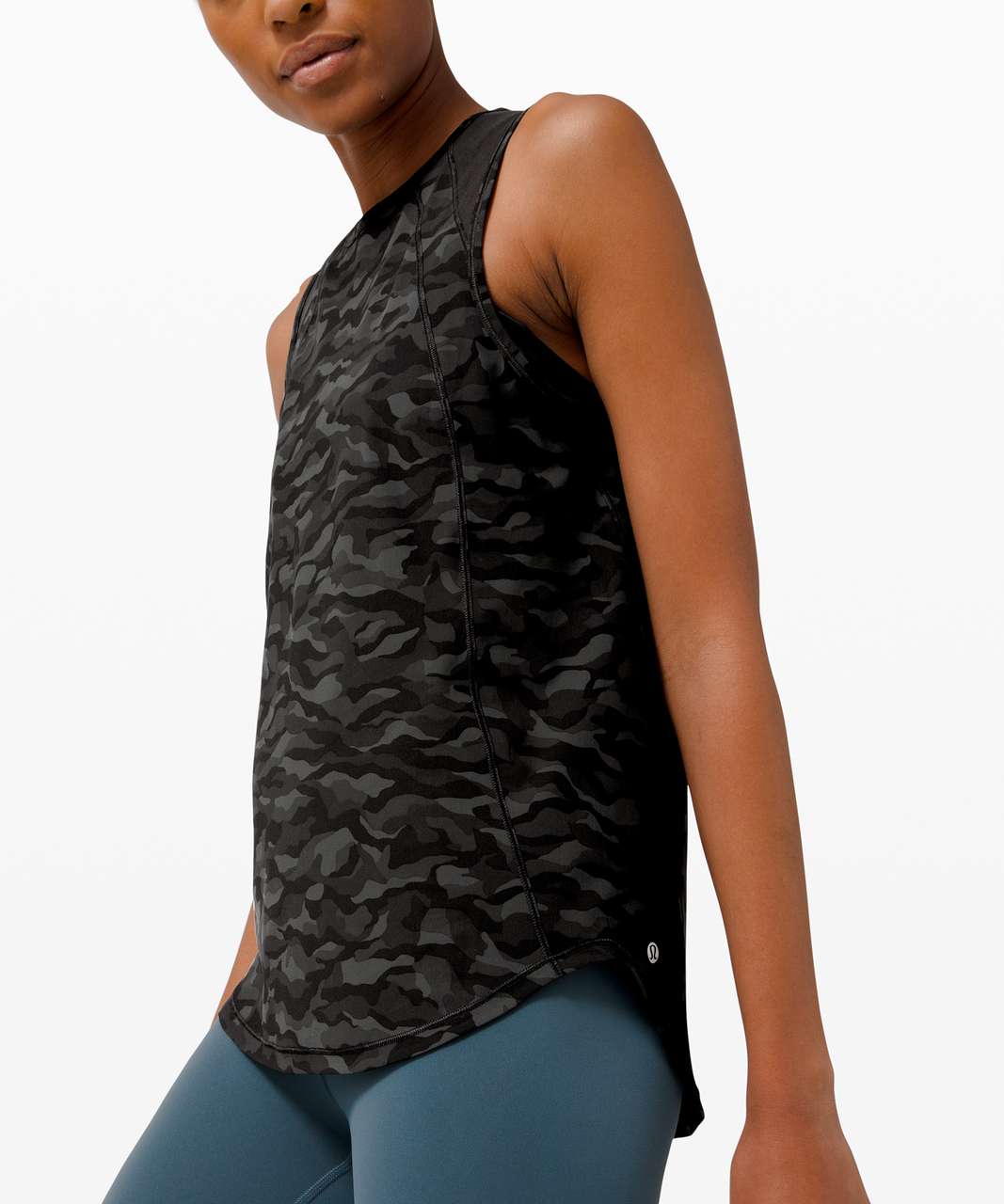 Lululemon Sculpt Tank - Sequoia Camo Print Deep Coal Black / Black