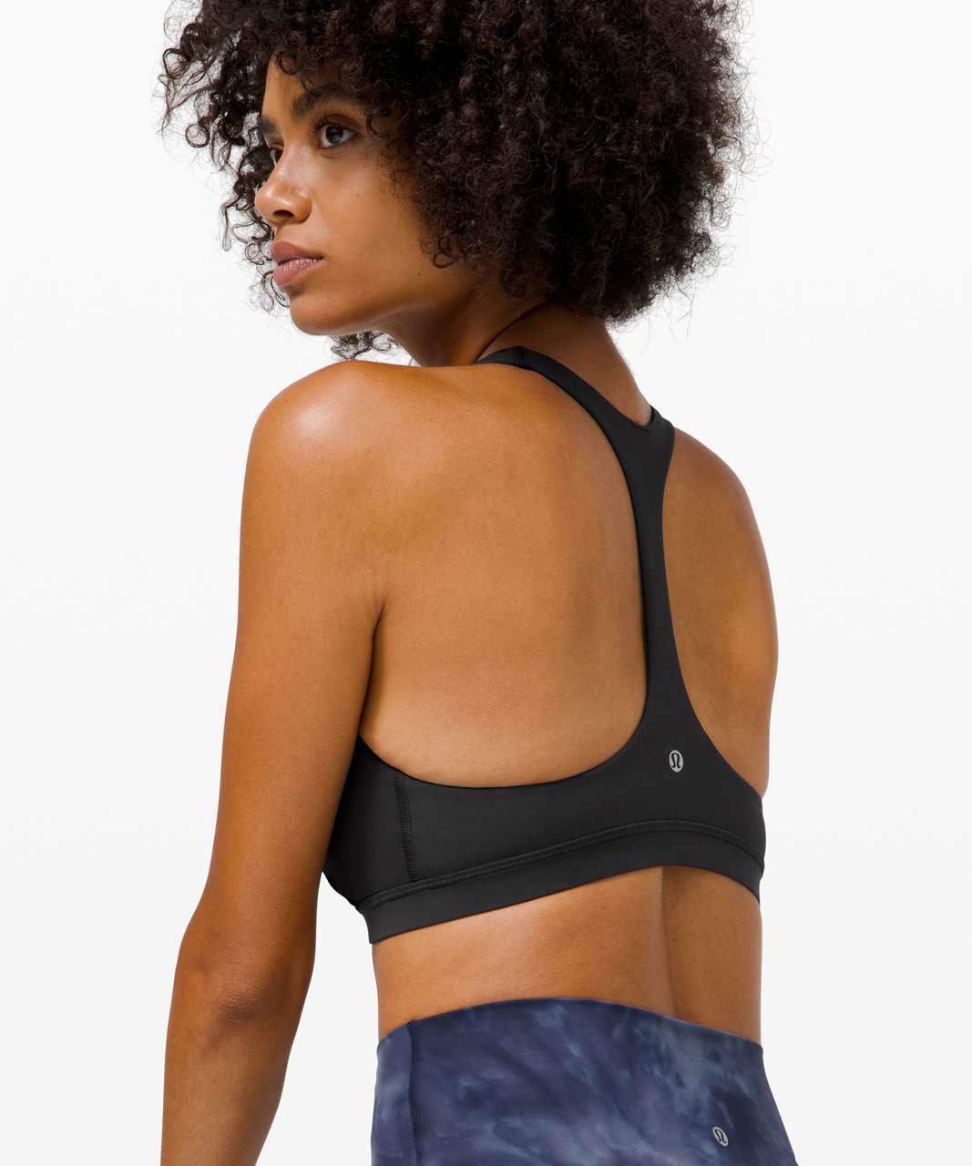 Lululemon Arise Sports Bra 8 Blue Halter A/B Cup Size 