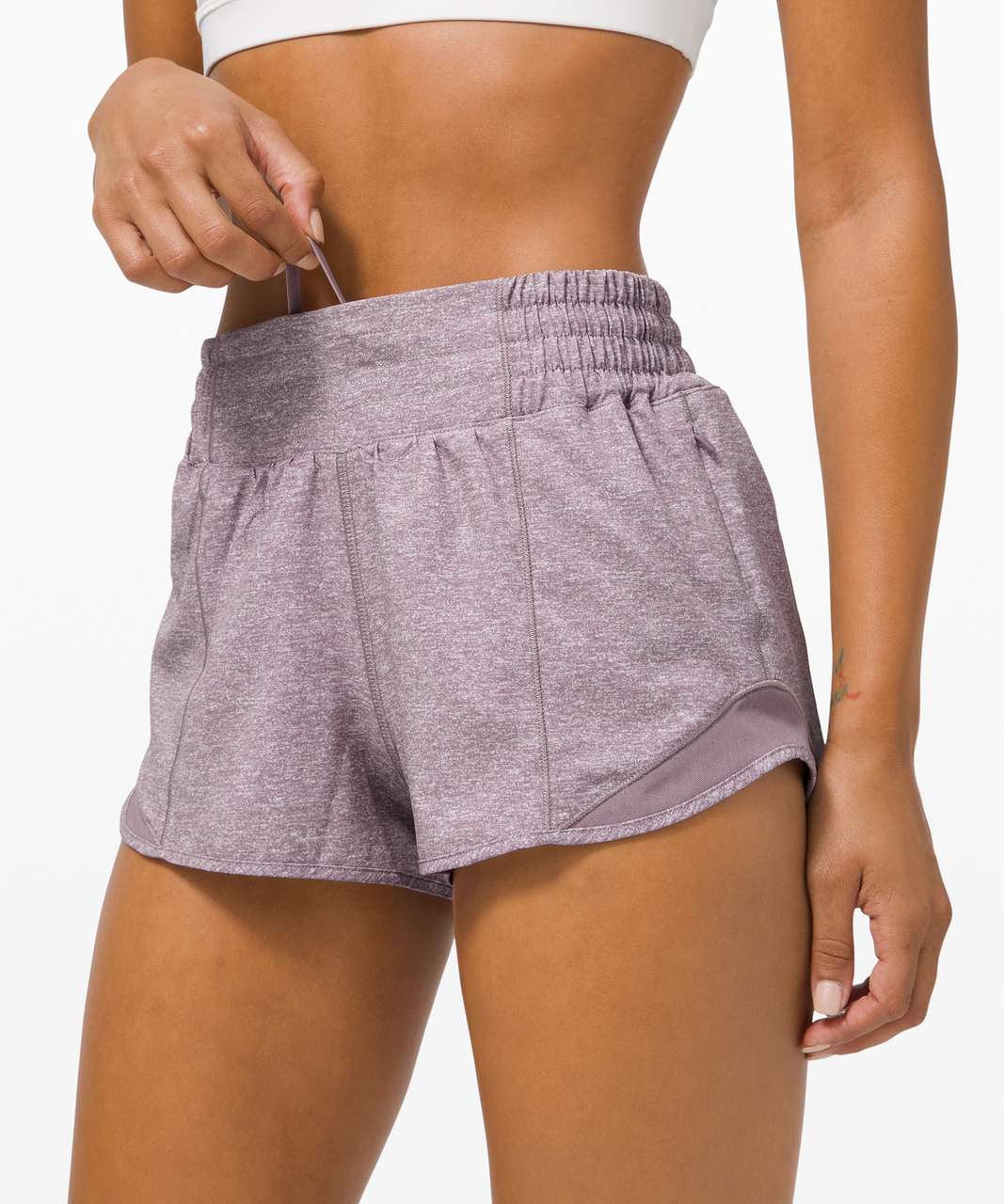 Lululemon Hotty Hot Short *High-Rise 2.5 - Heather Lux Multi Black /  Heathered Black - lulu fanatics