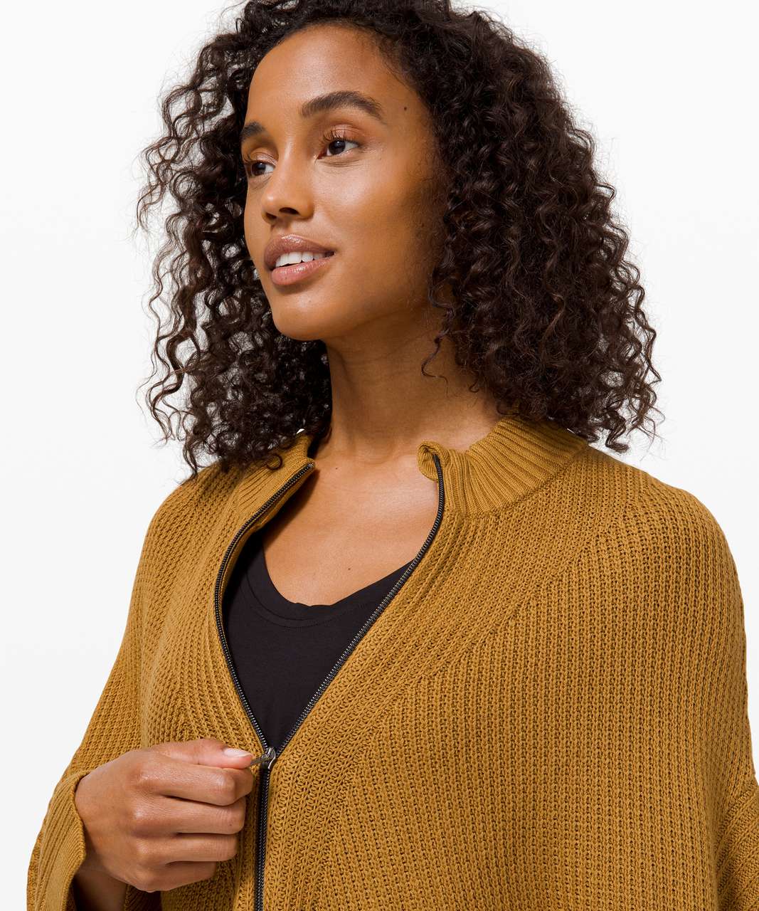 Lululemon Spiced Bronze Softer Still Zip Up Cashmere Blend Sweater Wrap  Size M/L Size M - $100 New With Tags - From Den