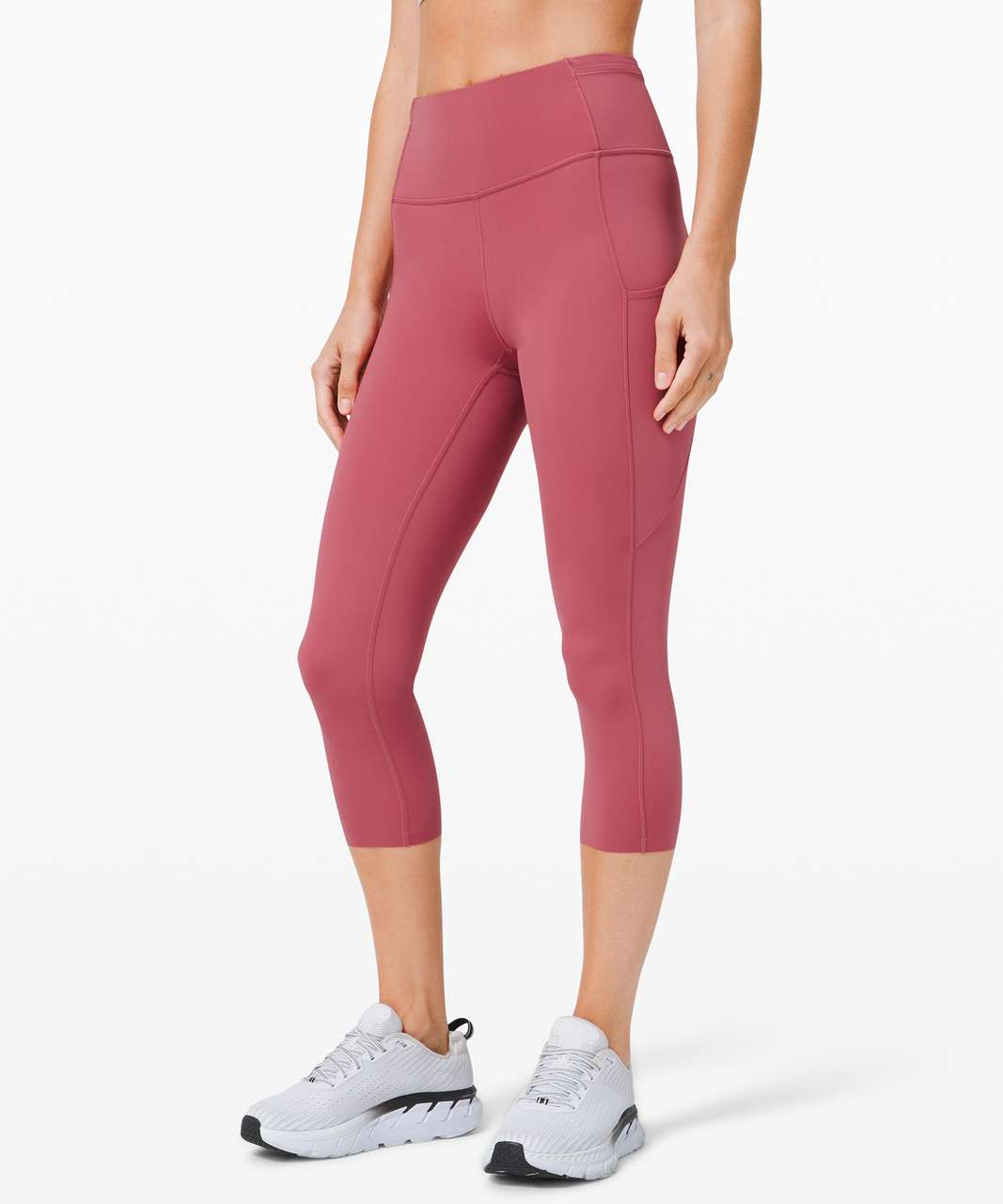 Lululemon Fast and Free Crop II 19 *Non-Reflective Cool - Cherry Tint -  lulu fanatics