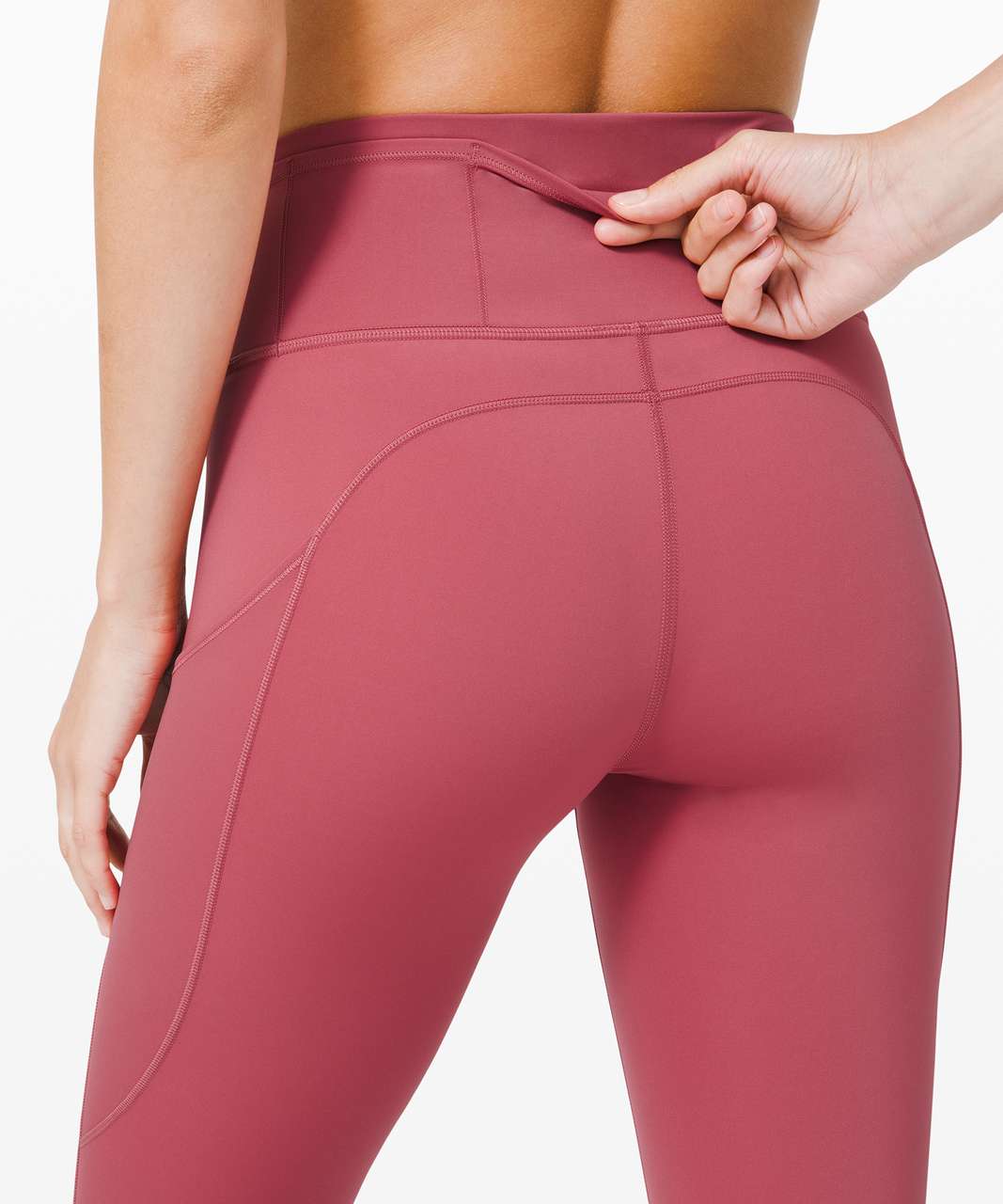 lululemon athletica, Pants & Jumpsuits, Lululemon Fast And Free Cherry  Tint Crop Leggings 6