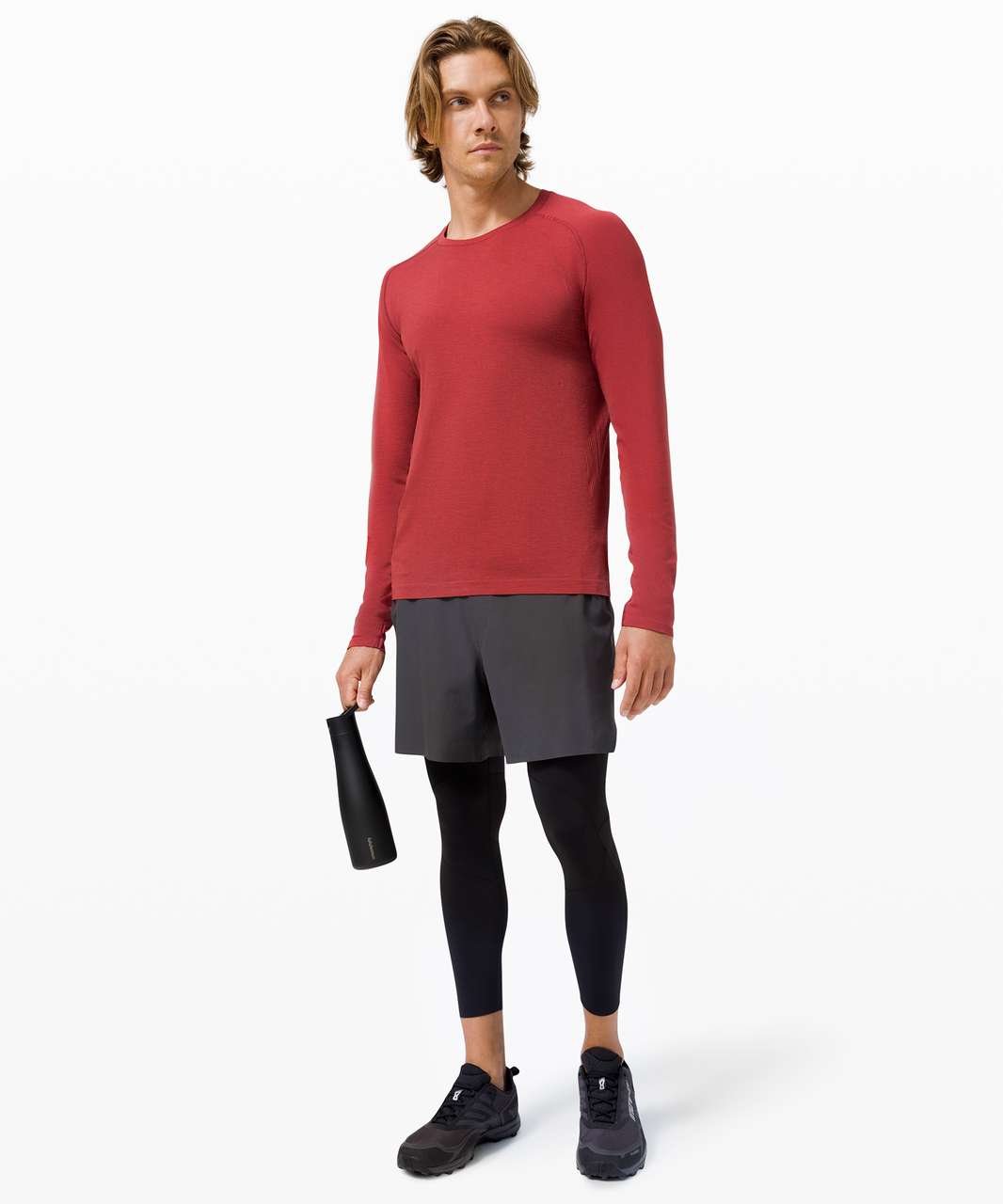 Lululemon Metal Vent Tech Long Sleeve 2.0 - Dark Red / Savannah - lulu ...