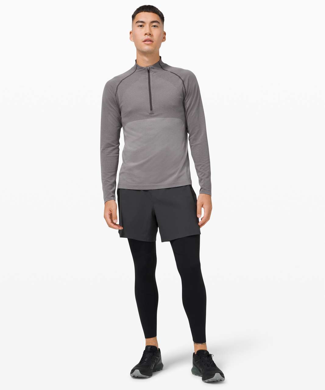 Lululemon Metal Vent Tech 1/2 Zip 2.0 - Feeder Stripe Graphite Grey / Vapor