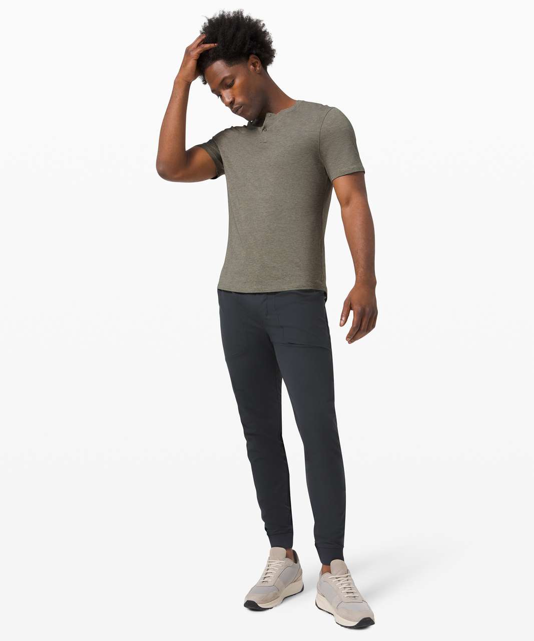 Lululemon 5 Year Basic Short Sleeve Henley - Heathered Grey Sage