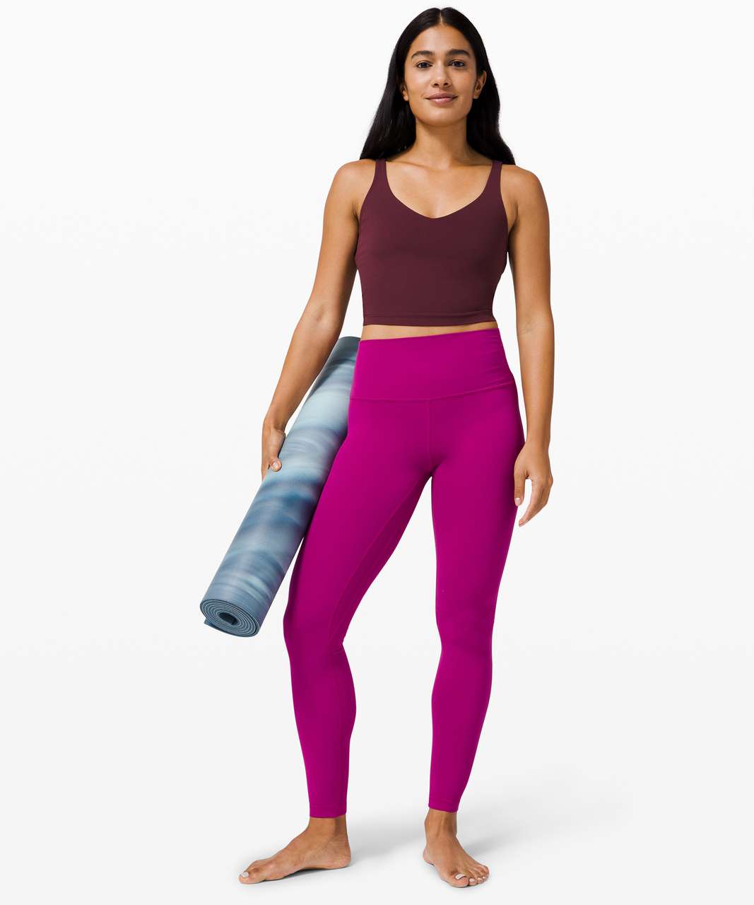 pink puff + cassis is a total win for me! ✨ gathered front align tank (10) pink  puff & 25” aligns scallop* (6) cassis : r/lululemon