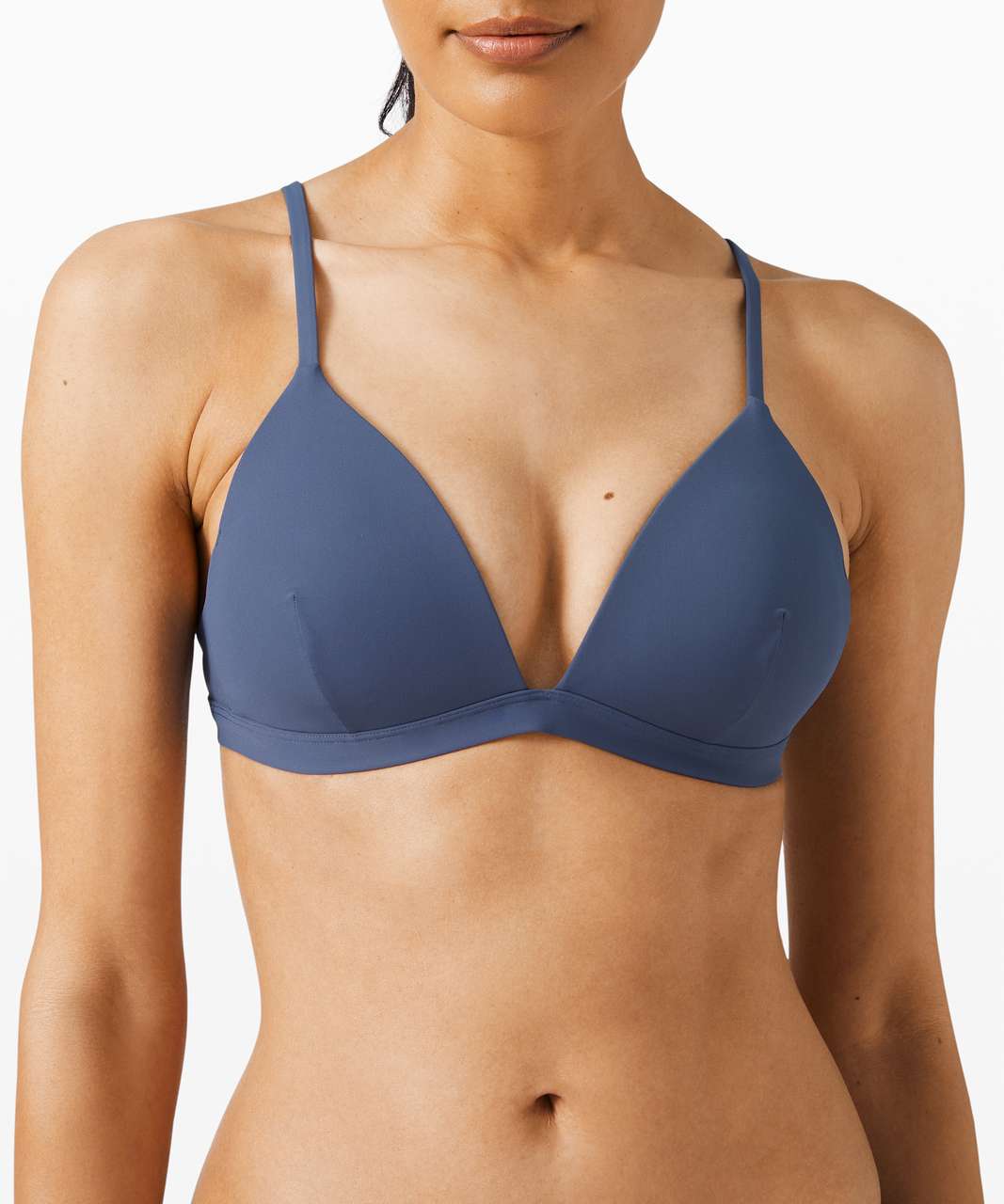 Lululemon Seersucker Swim Bikini Top B/C Cups NEW Sheer Blue