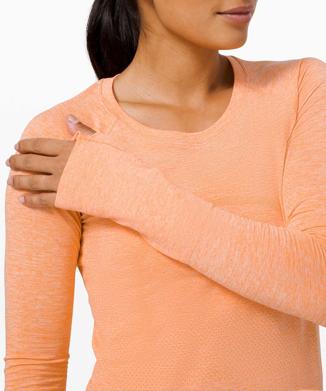 Lululemon Swiftly Tech Long Sleeve 2.0 - Amber Orange / White