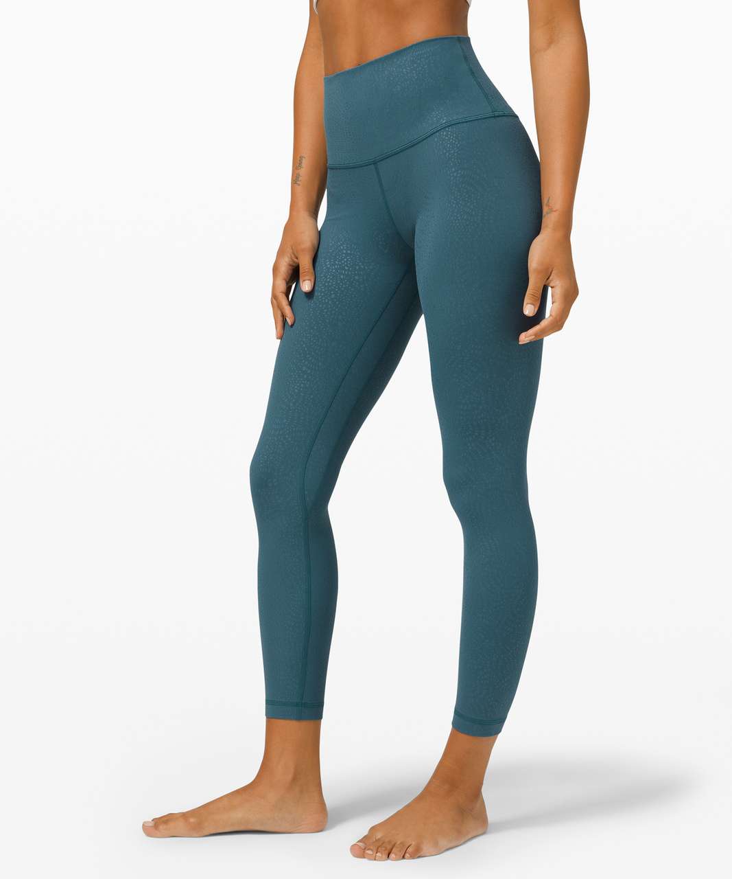 Lululemon Align Pant II 25 - Filigree Emboss Bermuda Teal - lulu fanatics