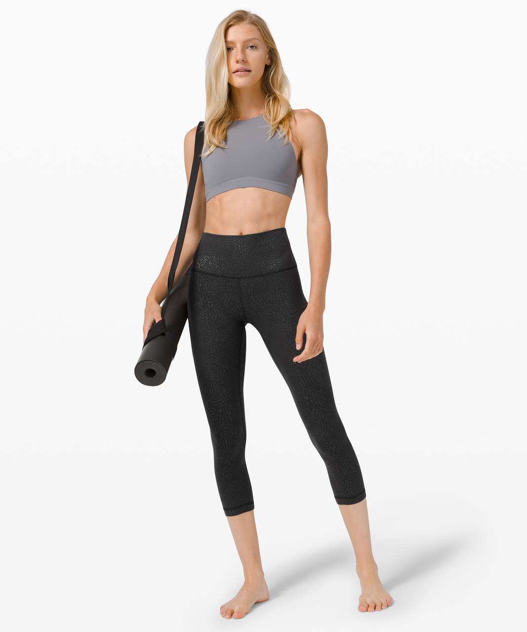 Lululemon Align Crop *21 - Filigree Emboss Black - lulu fanatics