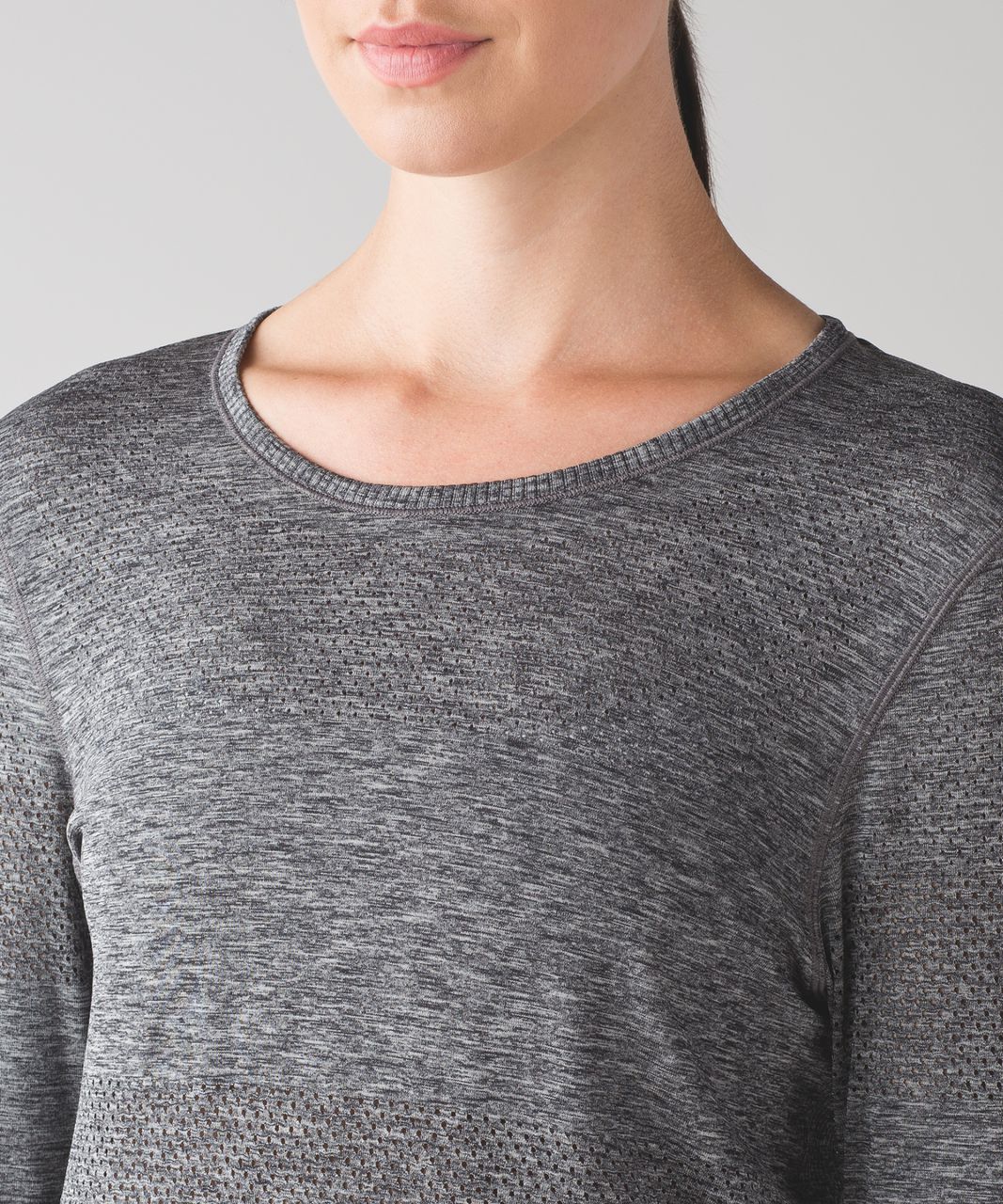 Lululemon Breeze By Long Sleeve II - Heathered Black - lulu fanatics