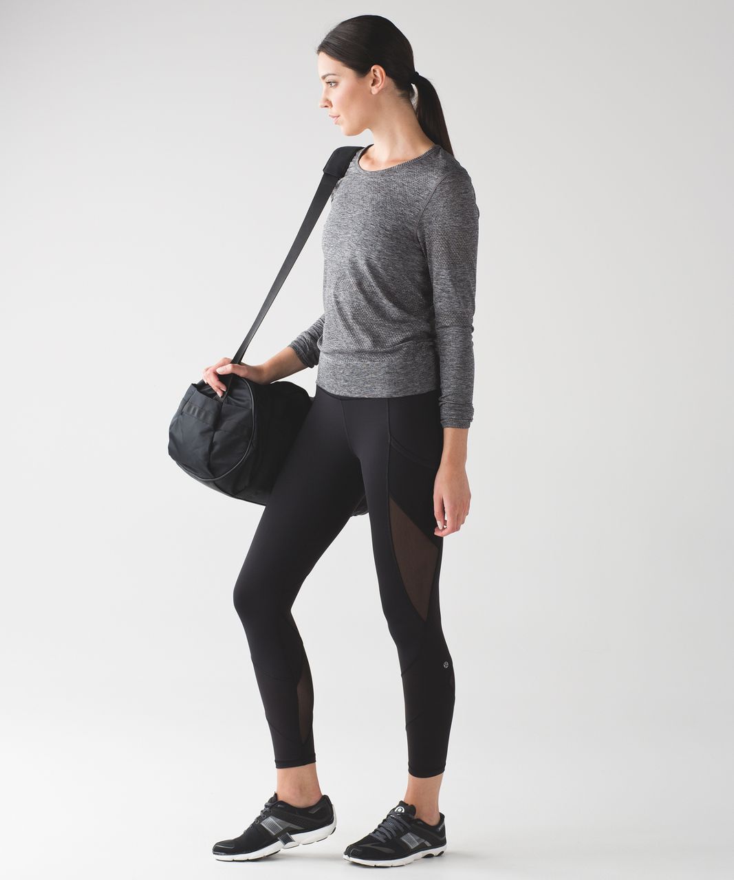 Lululemon Breeze By Long Sleeve II - Heathered Black - lulu fanatics