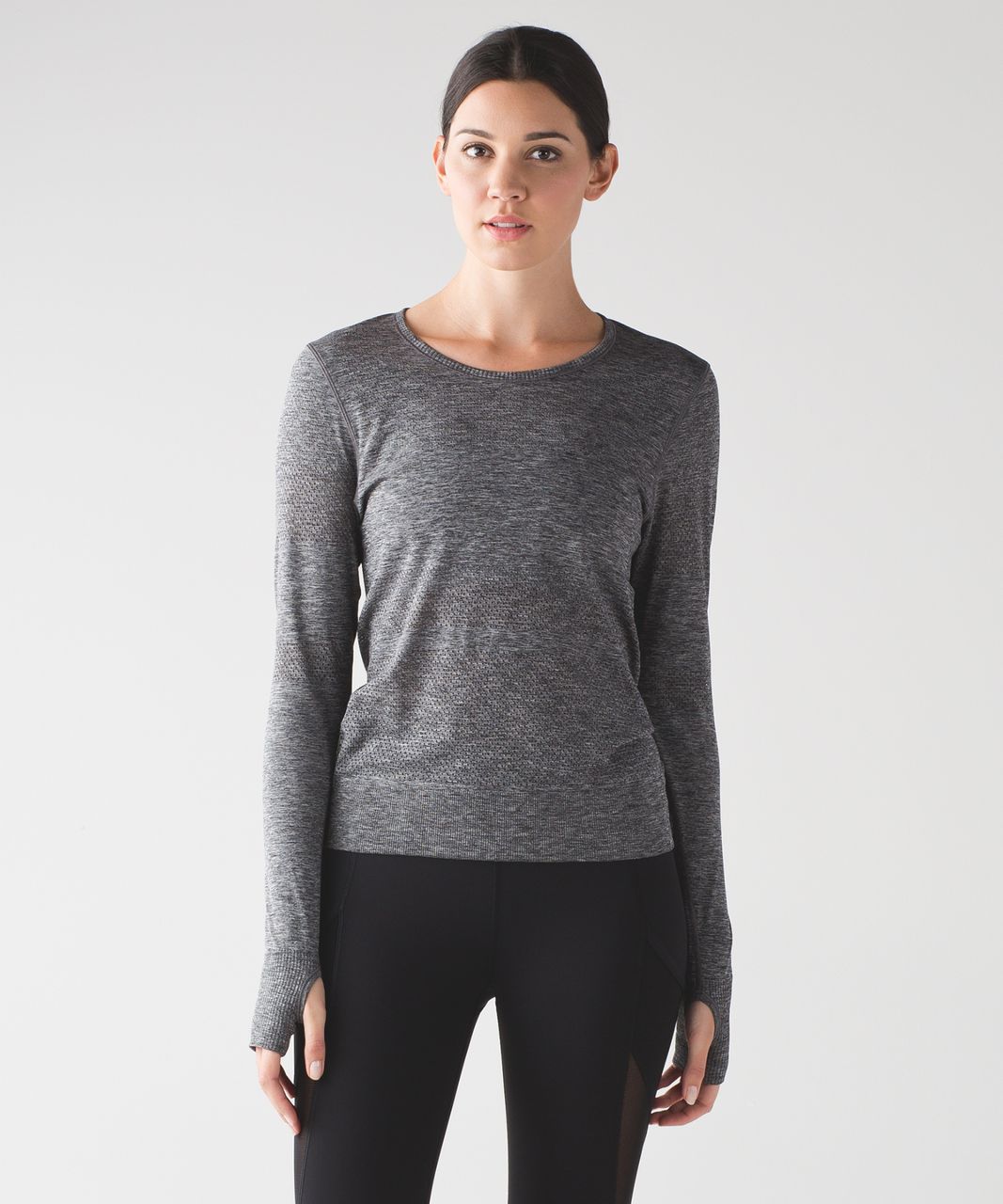 Lululemon Breeze By Long Sleeve II - Heathered Black - lulu fanatics