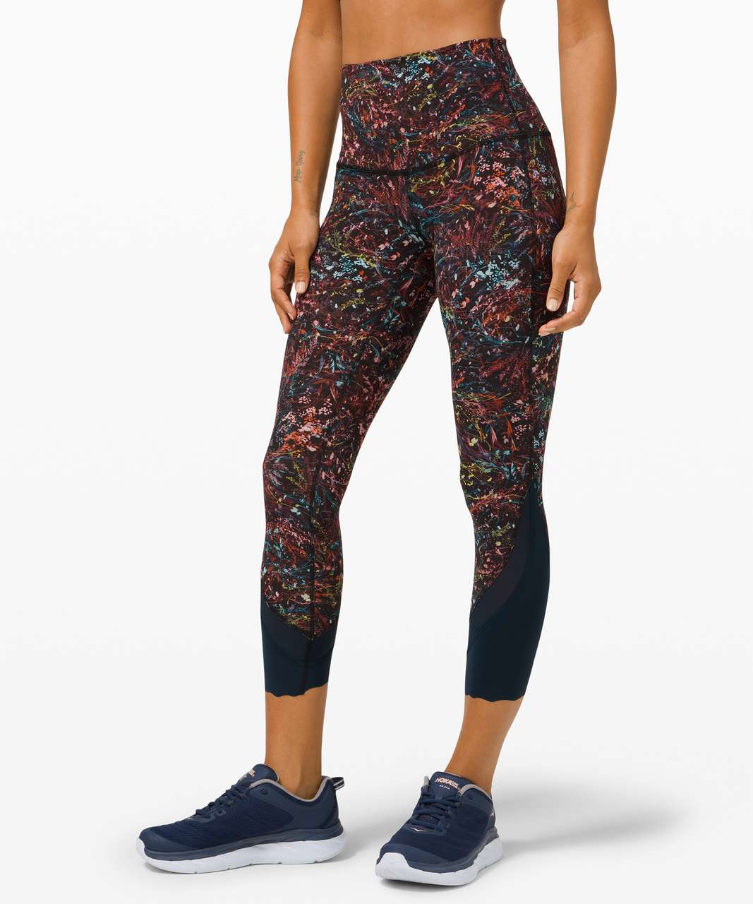 Lululemon Wunder Under High-Rise Crop 23" *Updated Scallop Full-On Luxtreme - Foliage Overlay Multi