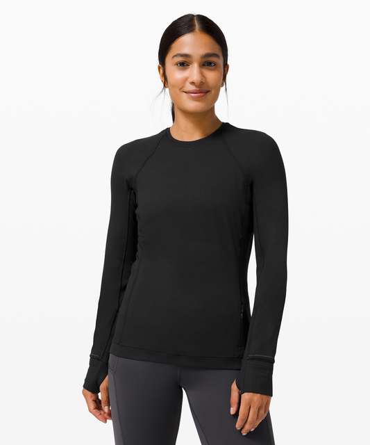 Lululemon Runderful Long Sleeve - Heathered Stony Grape / Black - lulu ...