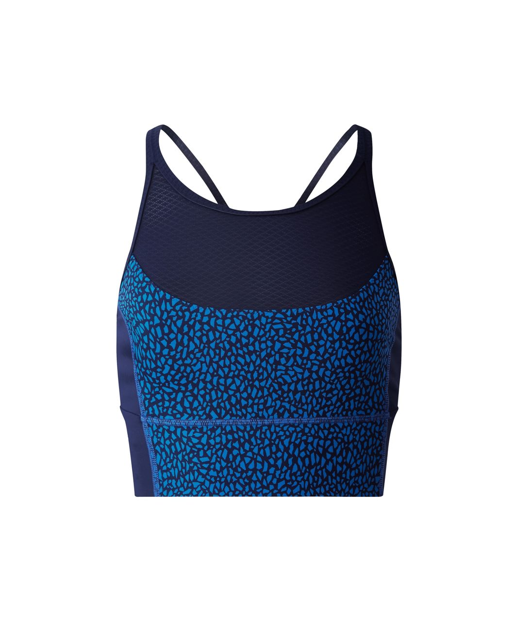 Lululemon Clip-In Long Line Bra - Miss Mosaic Lakeside Blue Hero Blue /  Hero Blue - lulu fanatics