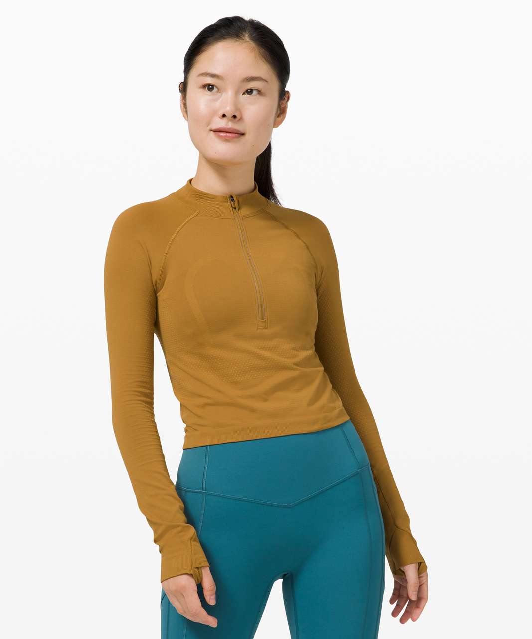 Lululemon Swiftly Tech 1/2 Zip 2.0 *Cool - Spiced Bronze / Tuscan Gold ...