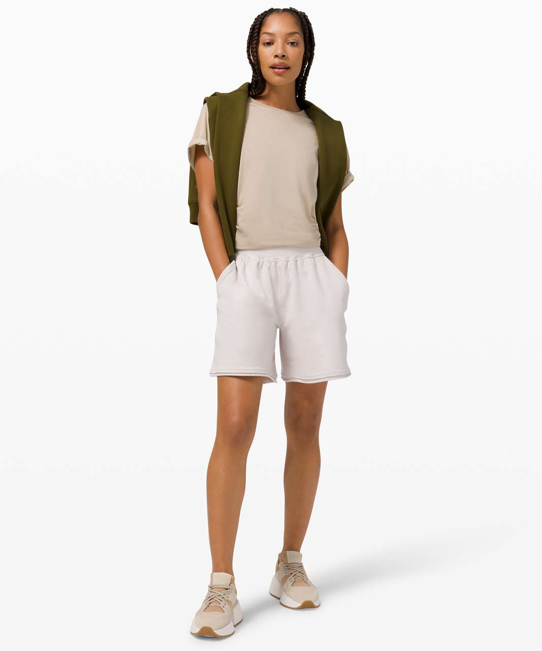 Lululemon LA French Terry High Rise Long Shorrt - Dune