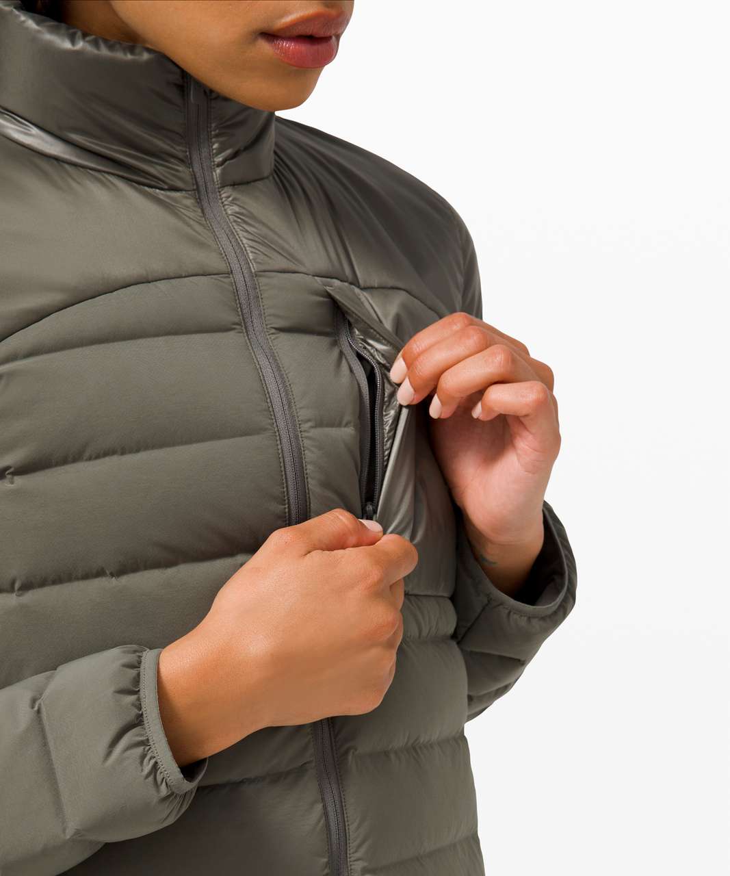 lululemon athletica, Jackets & Coats, Lululemon Navigation Stretch Down  Hoodiebrown Earth