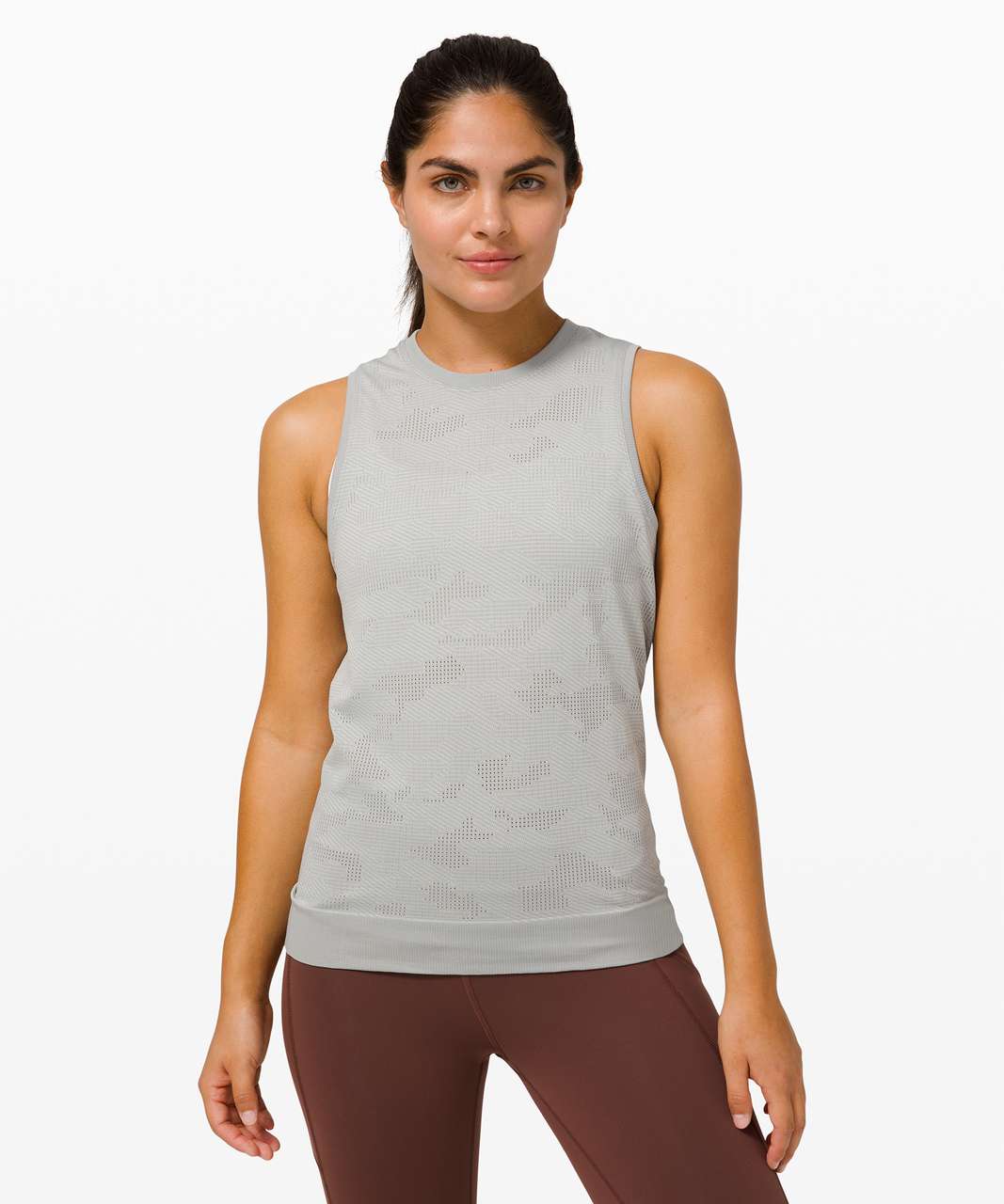 Lululemon Swiftly Breathe Muscle Tank - Vented Camo Silver Drop / Vapor ...