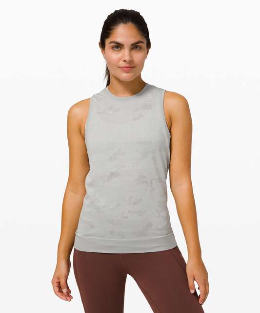 Lululemon Swiftly Breathe Muscle Tank Top - Floral Fauna Cafe Au Lait /  White Opal - lulu fanatics