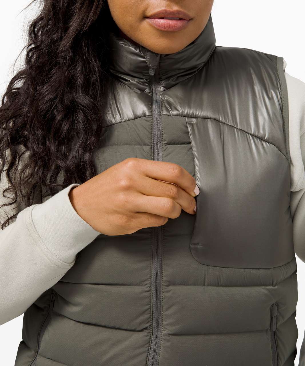 Lululemon Navigation Stretch Down Vest - Grey Sage