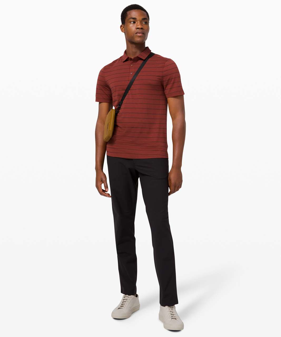 Lululemon Evolution Polo - Nevis Stripe Savannah Black