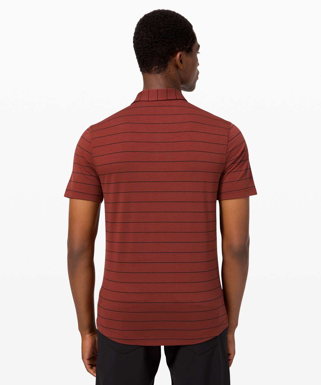 Lululemon Evolution Polo - Nevis Stripe Savannah Black