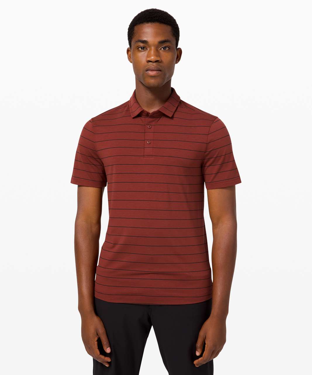 Lululemon Evolution Polo - Nevis Stripe Savannah Black