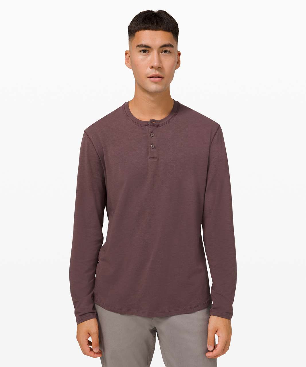 Lululemon 5 Year Basic Long Sleeve Henley - Purple Taupe