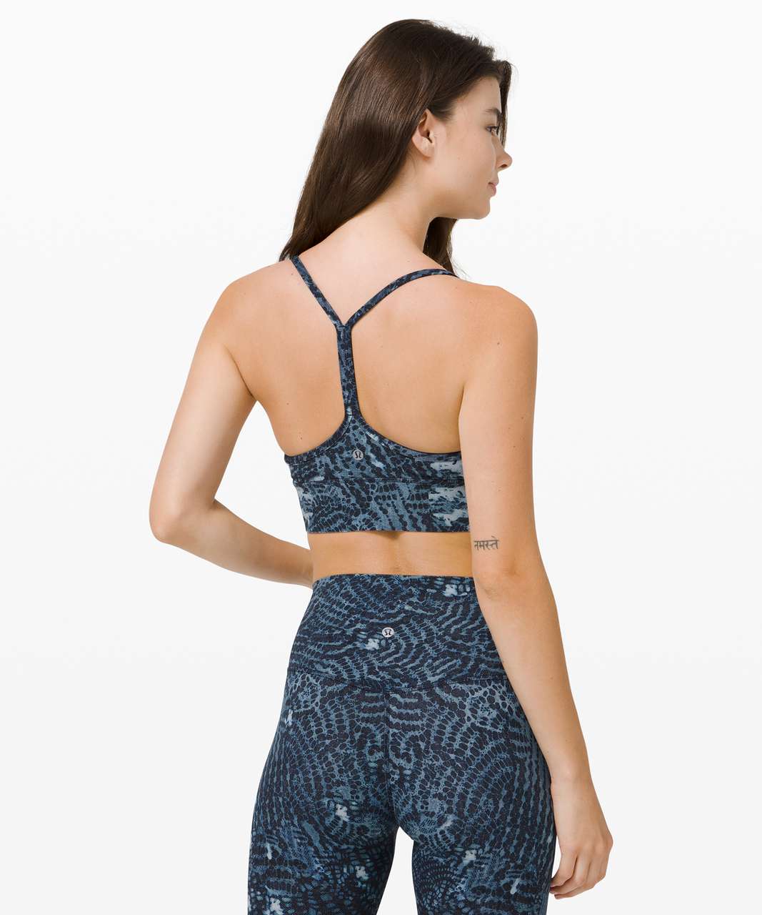 Lululemon Flow Y Bra Long Line Nulu *Light Support, B/C Cup - Indigo Lace Starlight Multi